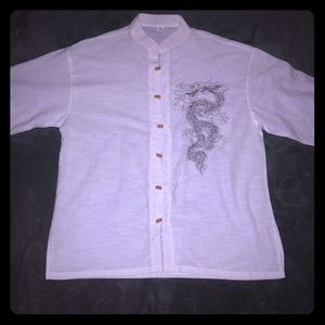 CHINESE MEN SHIRT SHORT SLEEVE DRAGON